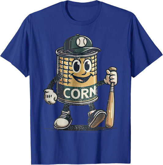 Can of Corn Vintage Baseball T-Shirt - T-Shirt | Royal