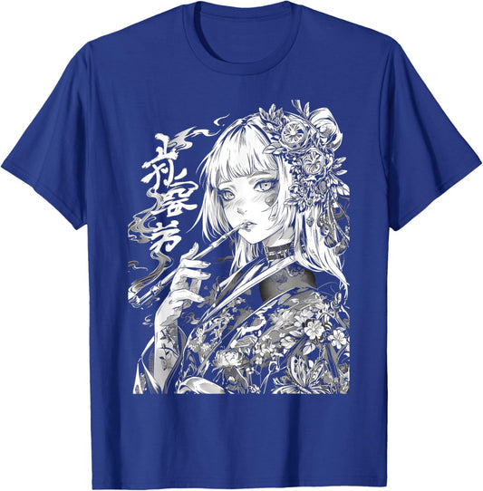 Waifu Anime Horror Girl Aesthetic T-Shirt - T-Shirt | Royal