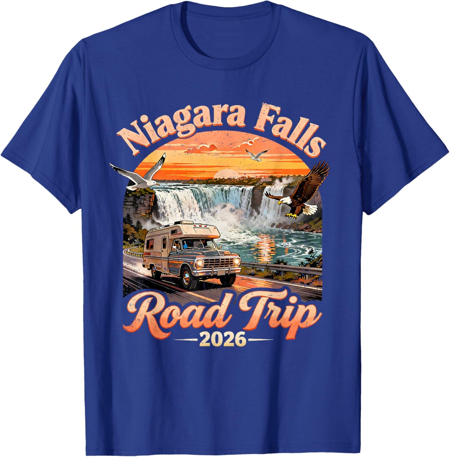Niagara Falls Road Trip 2026 Travel Adventure Family T-Shirt - T-Shirt | Royal
