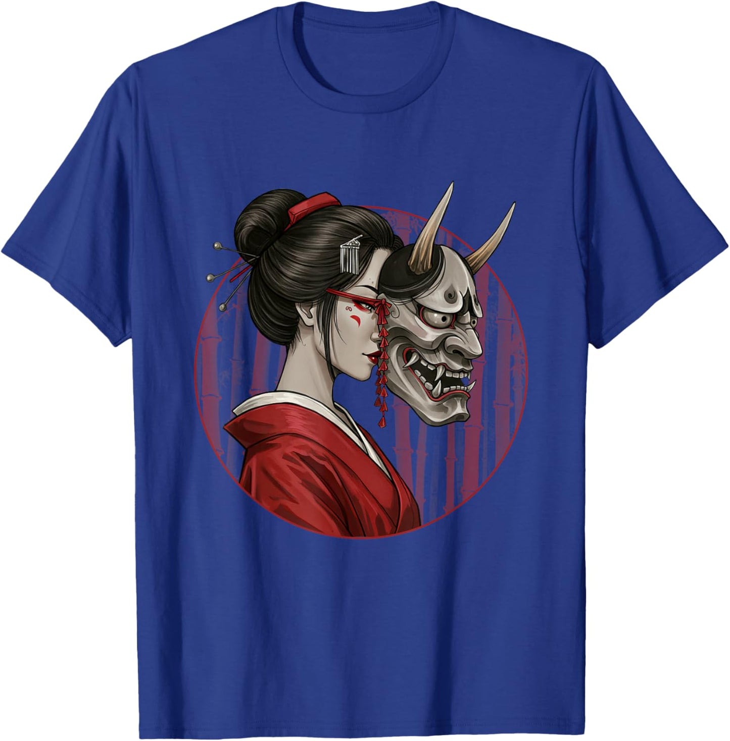 Geisha Hannya Noh mask Oni Aesthetics Japanese graphics T-Shirt - T-Shirt | Royal