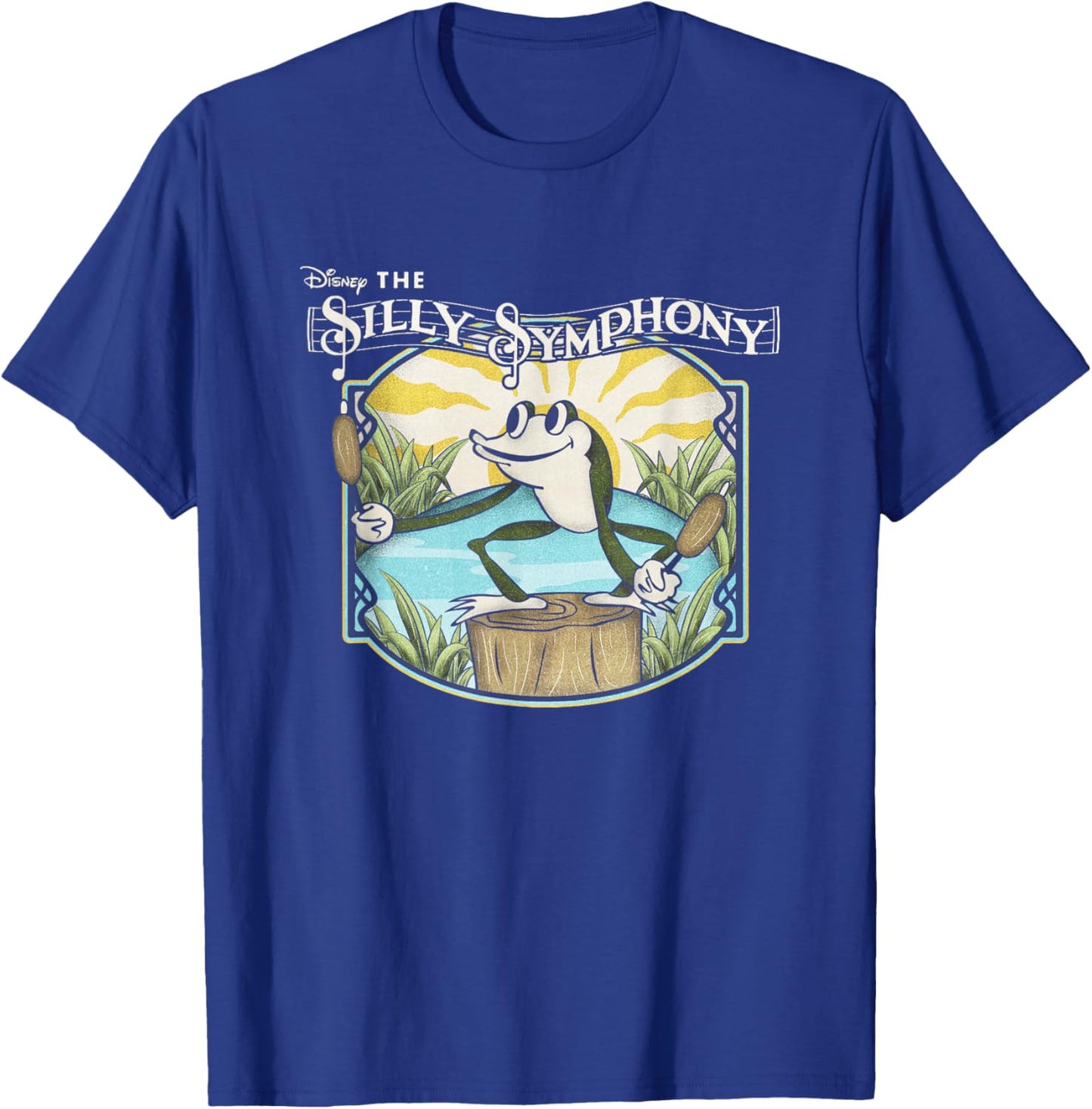 Disney Silly Symphonies Spring Frog Pond Vintage Chest Logo T-Shirt - T-Shirt | Royal