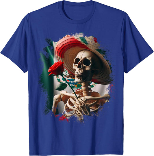 Mexico Gift Rose Tijuana Mexican Hispanic Pride Poncho T-Shirt - T-Shirt | Royal