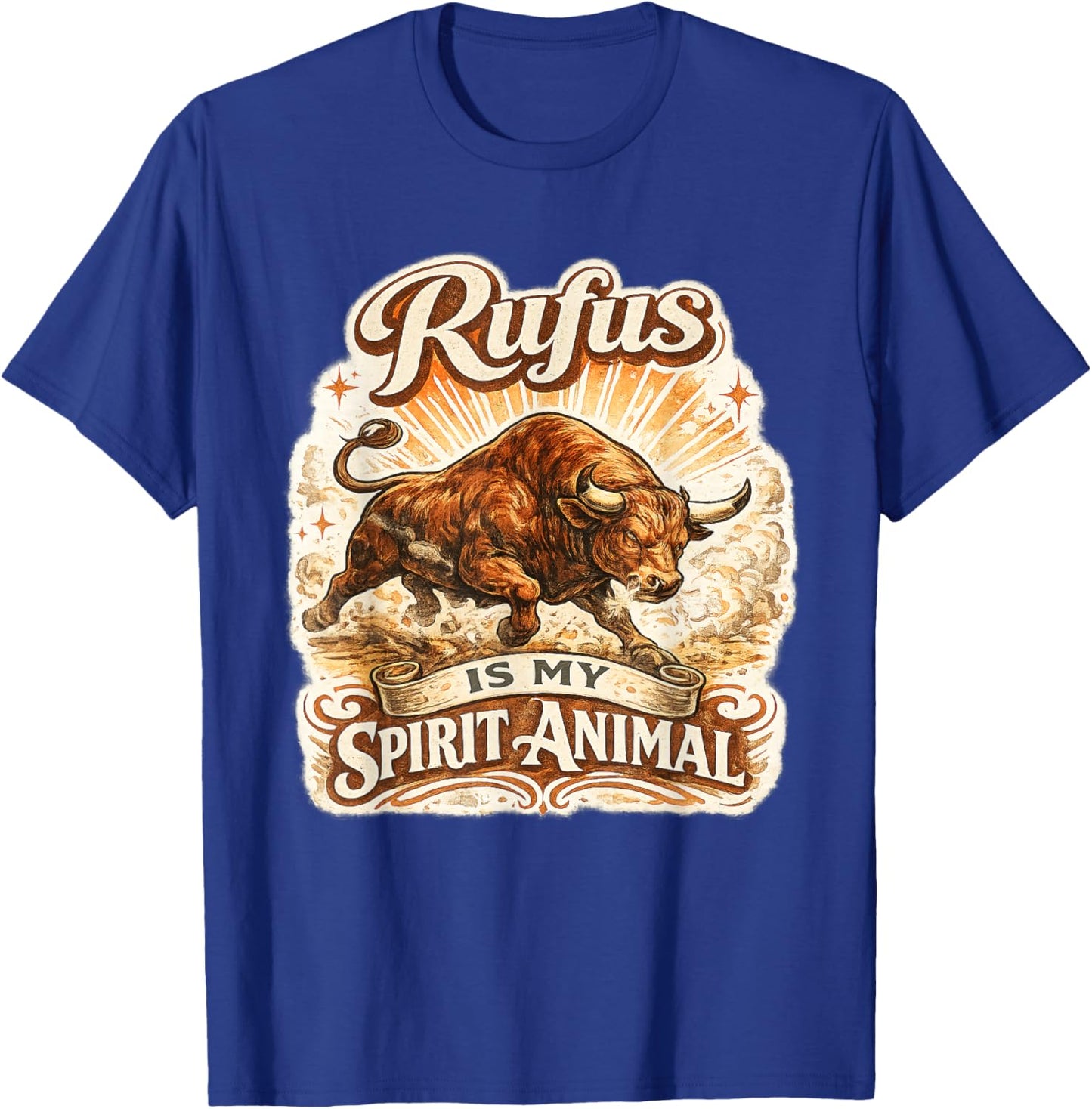 Rufus The Bull Rufus is My Spirit Animal T-Shirt - T-Shirt | Royal