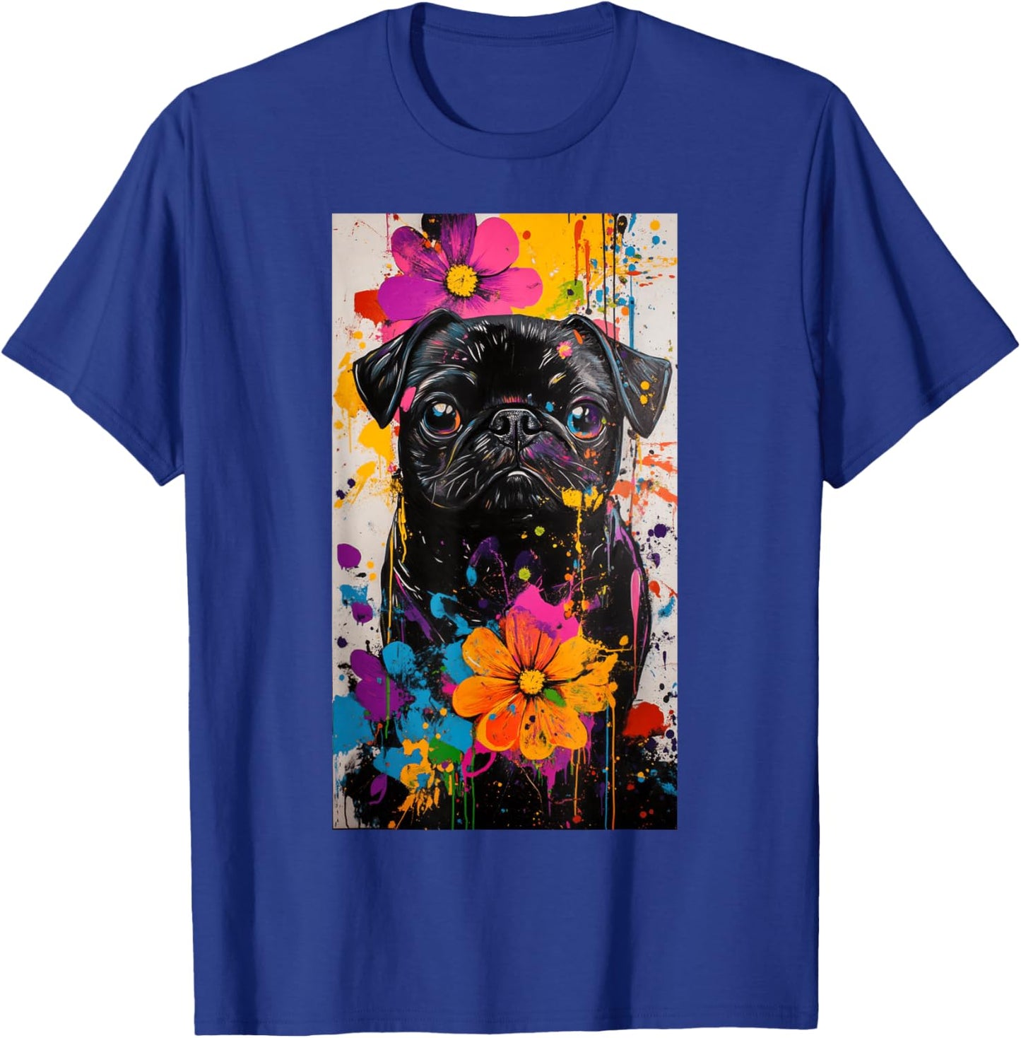 Pug Dog lover Colorful art Pet owner Cute pets T-Shirt - T-Shirt | Royal