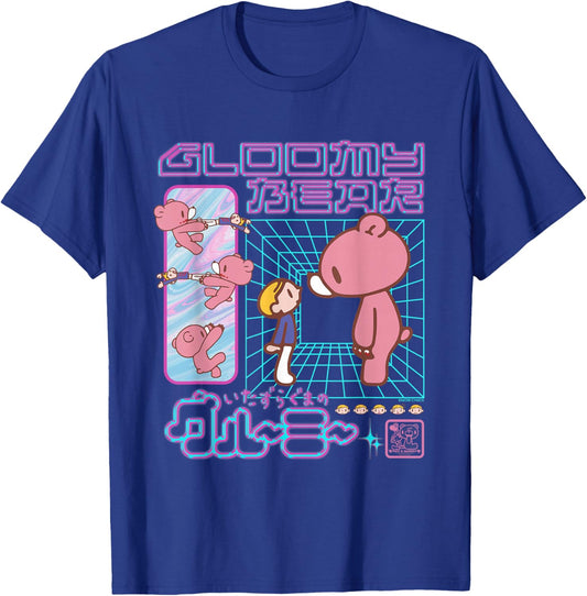 Gloomy Bear The Naughty Grizzly Retro 80's Futuristic Anime T-Shirt - T-Shirt | Royal