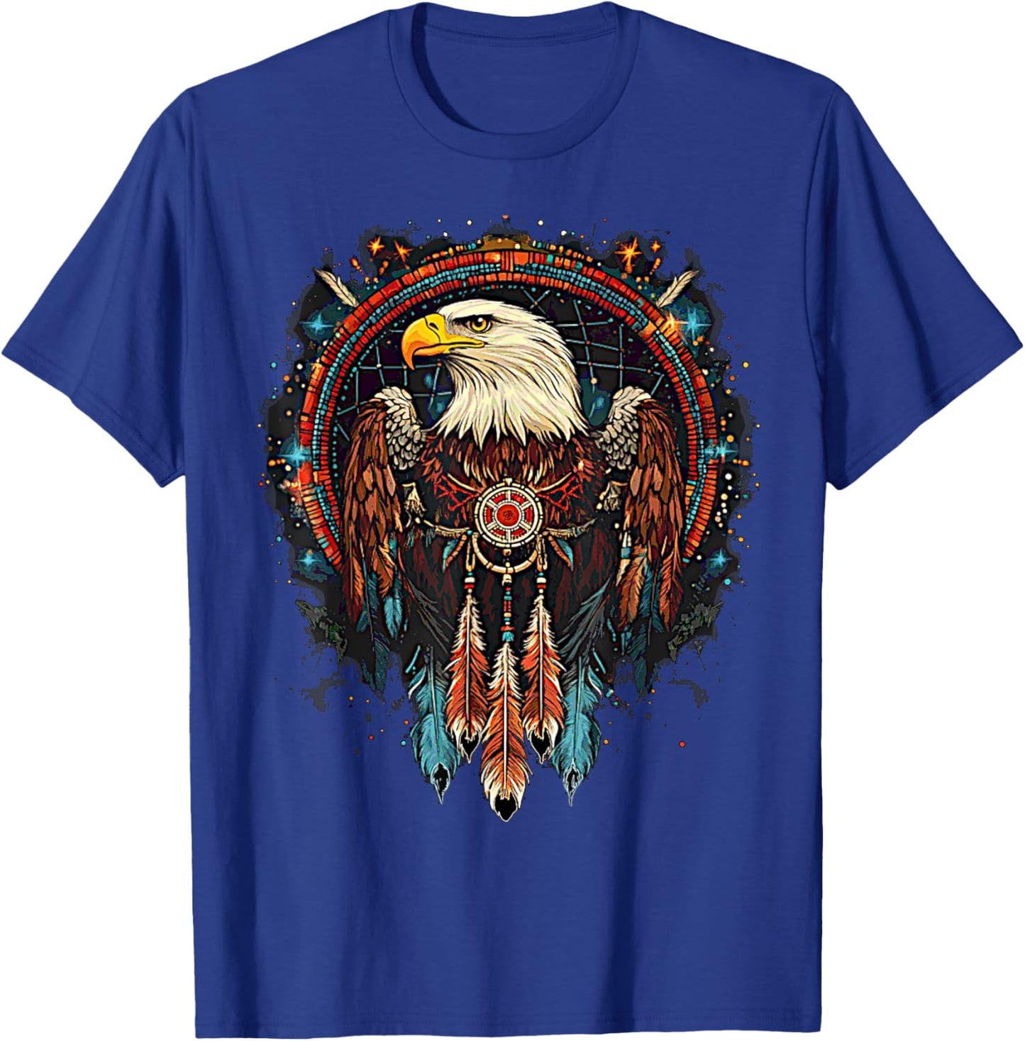 Native American Style Eagle Dream Catcher Indigenous Indian T-Shirt - T-Shirt | Royal