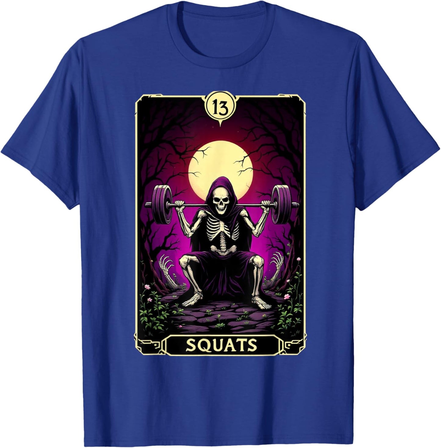 Funny Tarot Card Squats Gym Occult Workout Fitness T-Shirt - T-Shirt | Royal