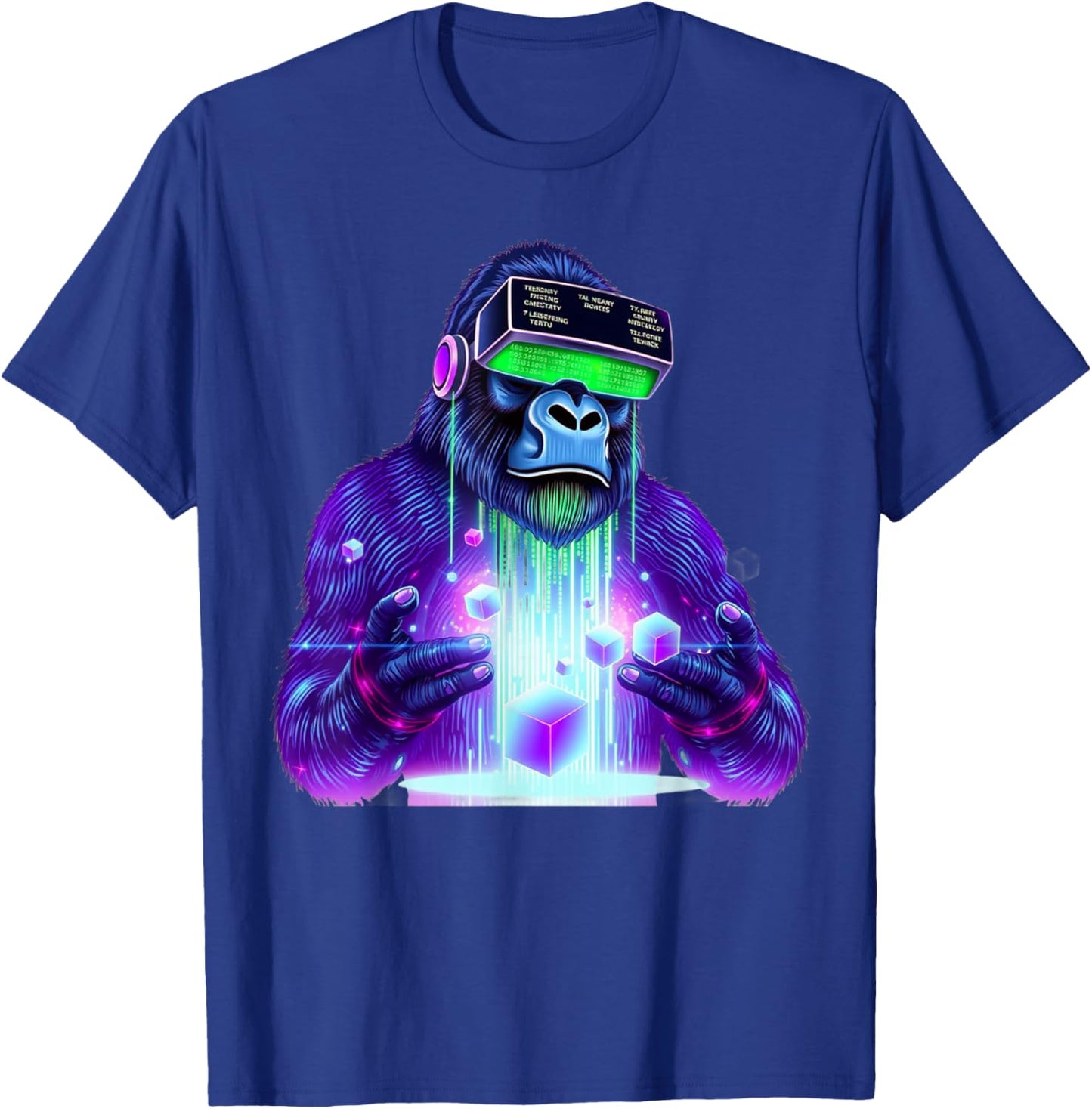 Gorilla VR Gamer Playing Tag Boys Funny Adult Gorilla VR T-Shirt - T-Shirt | Royal