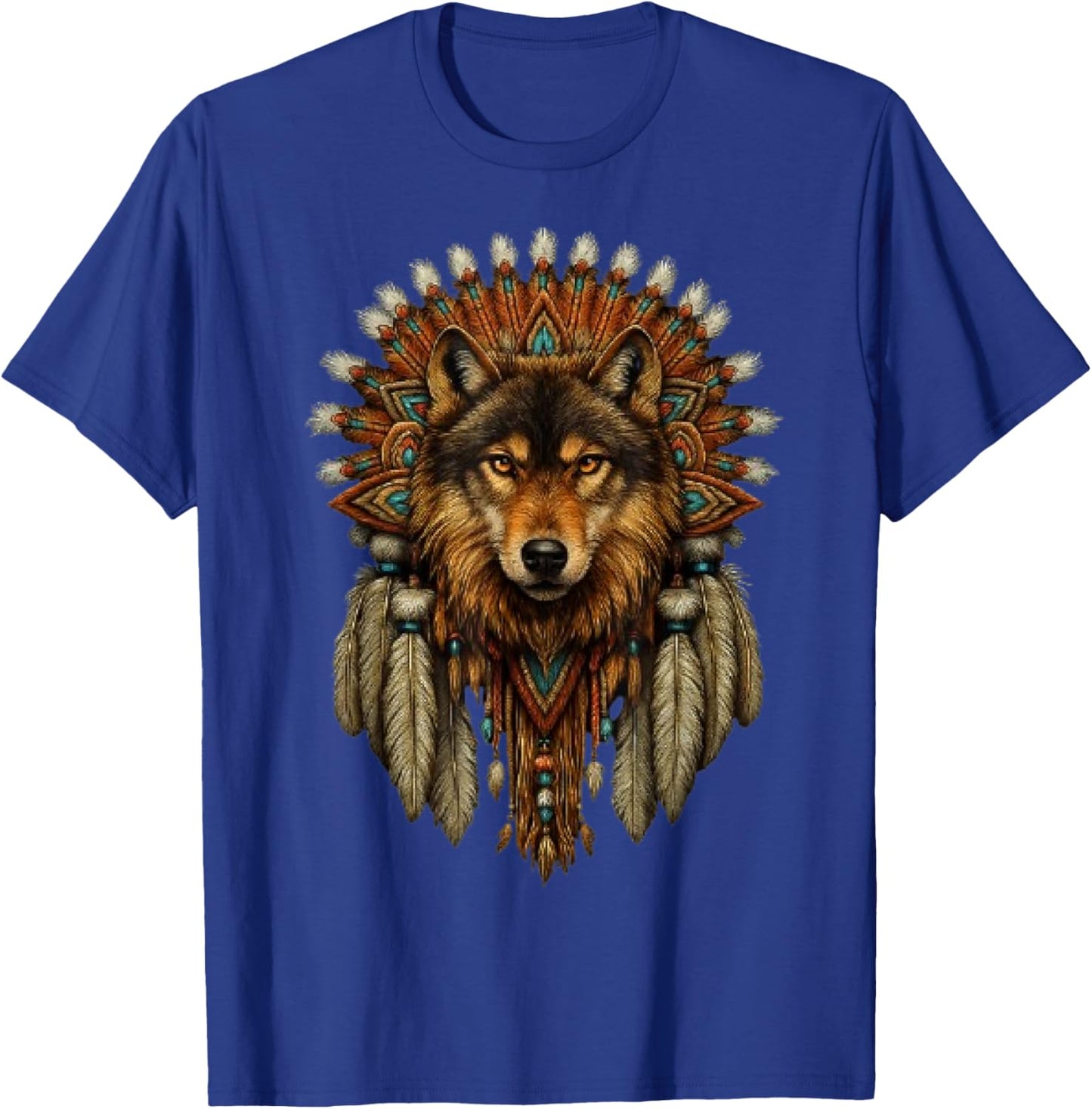 Plumes de Loup amérindiennes T-Shirt - T-Shirt | Royal