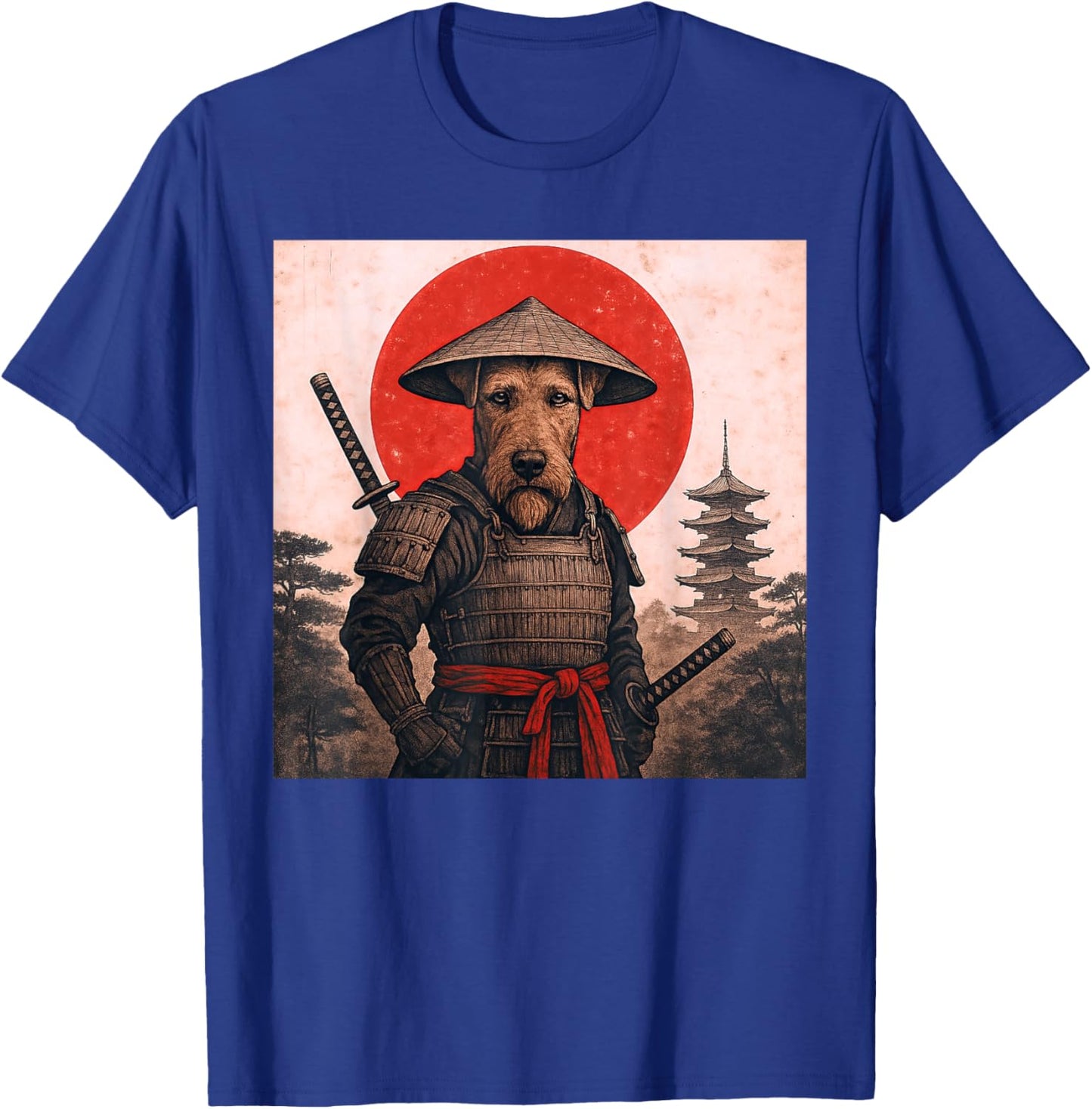 Airedale Terrier Samurai Krieger Vintage Japanisch Ukiyo-e T-Shirt - T-Shirt | Royal