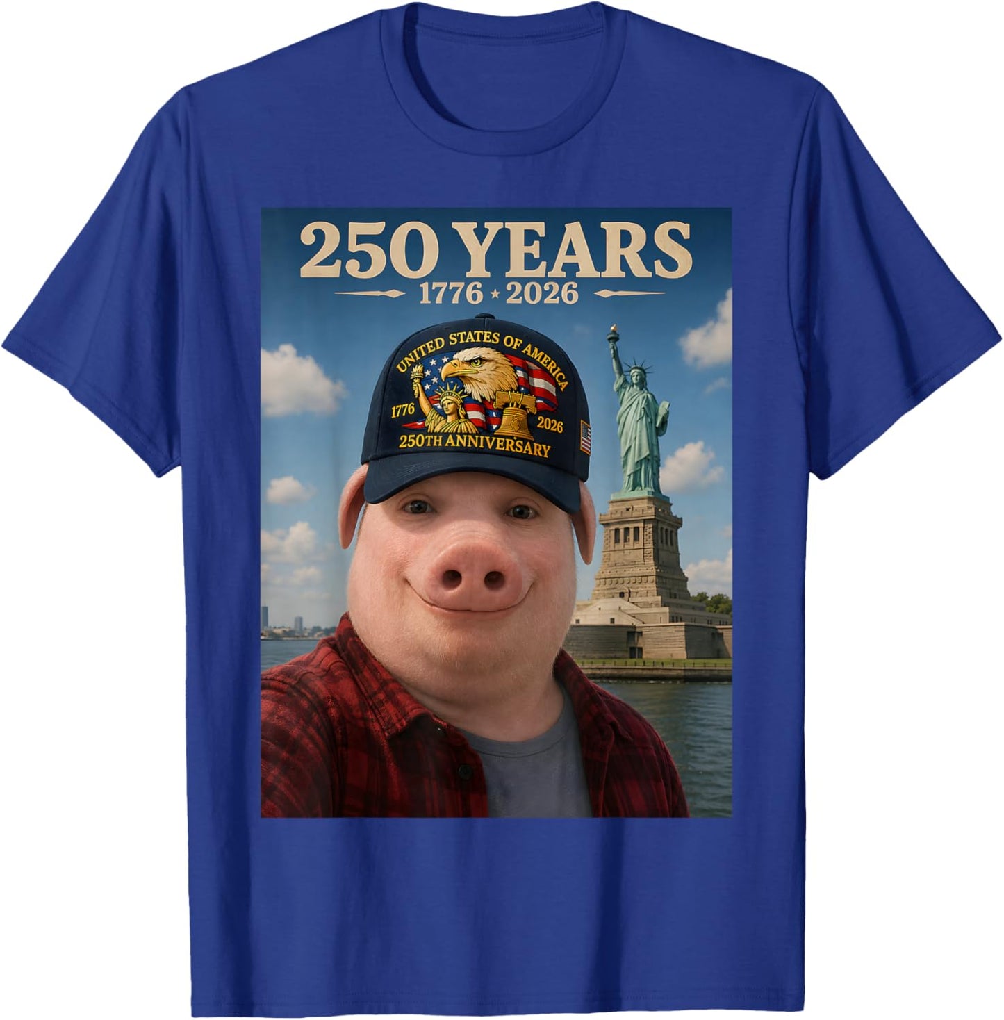 John Pork Brainrot 250 Years American 250th Anniversary USA T-Shirt - T-Shirt | Royal