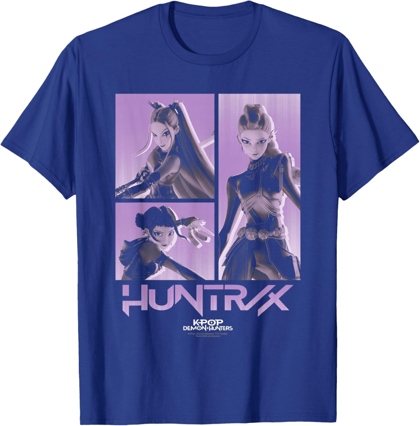 KPop Demon Hunters Huntrix Grid Officially Licensed T-Shirt - T-Shirt | Royal