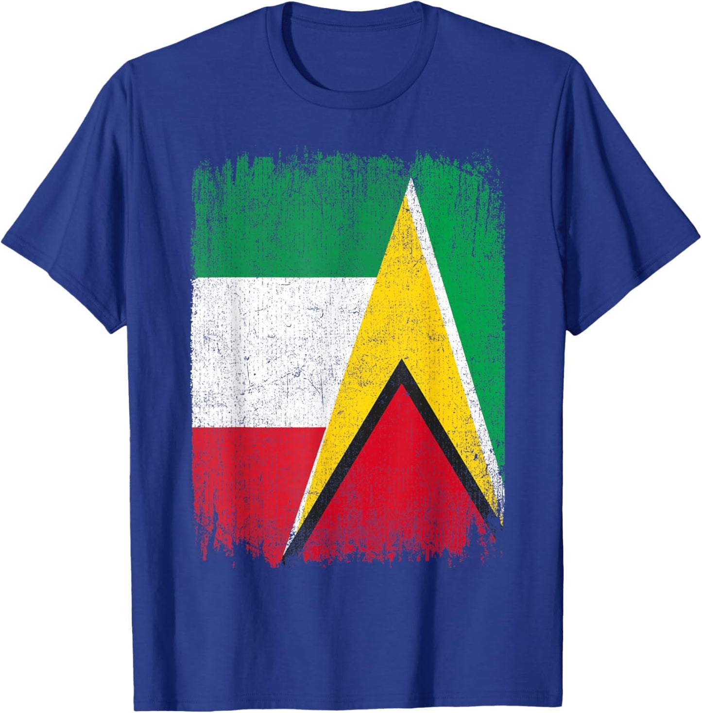 Half Italy Guyana Flag Italian Guyanese Pride Roots T-Shirt - T-Shirt | Royal