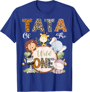 Tata Of The Wild One 1St Birthday Safari Woodland T-Shirt - T-Shirt | Royal