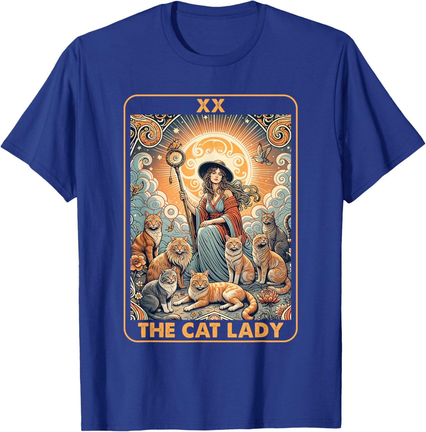 The Cat Lady Tarot Card Shirt Women Pet Kitten Cat Mom Mama T-Shirt - T-Shirt | Royal
