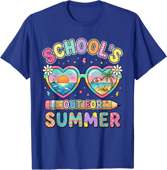 Last Day of School Funny Schools Out for Summer Teacher Boys T-Shirt - T-Shirt | Royal