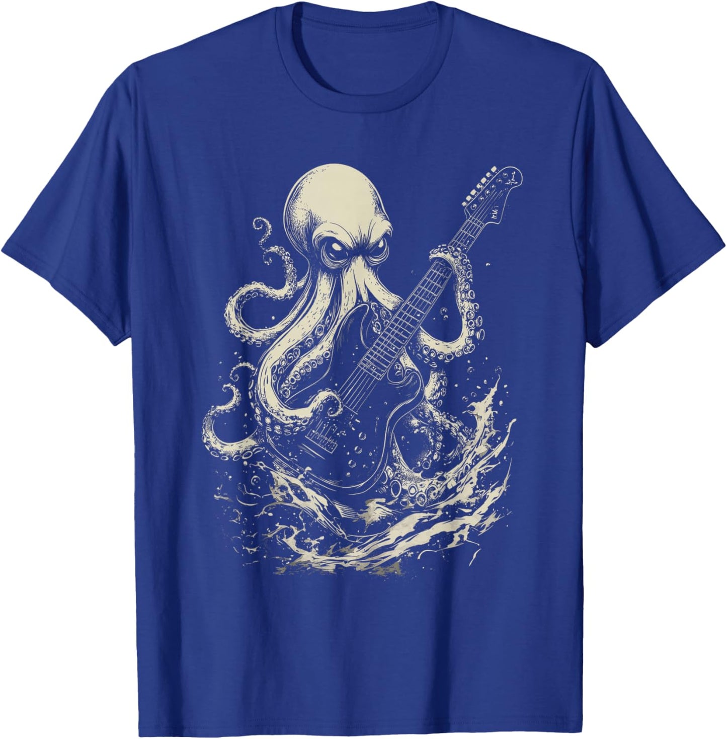 Guitar Player Octopus Heavy Metal Head Funny Guitarist T-Shirt - T-Shirt | Royal