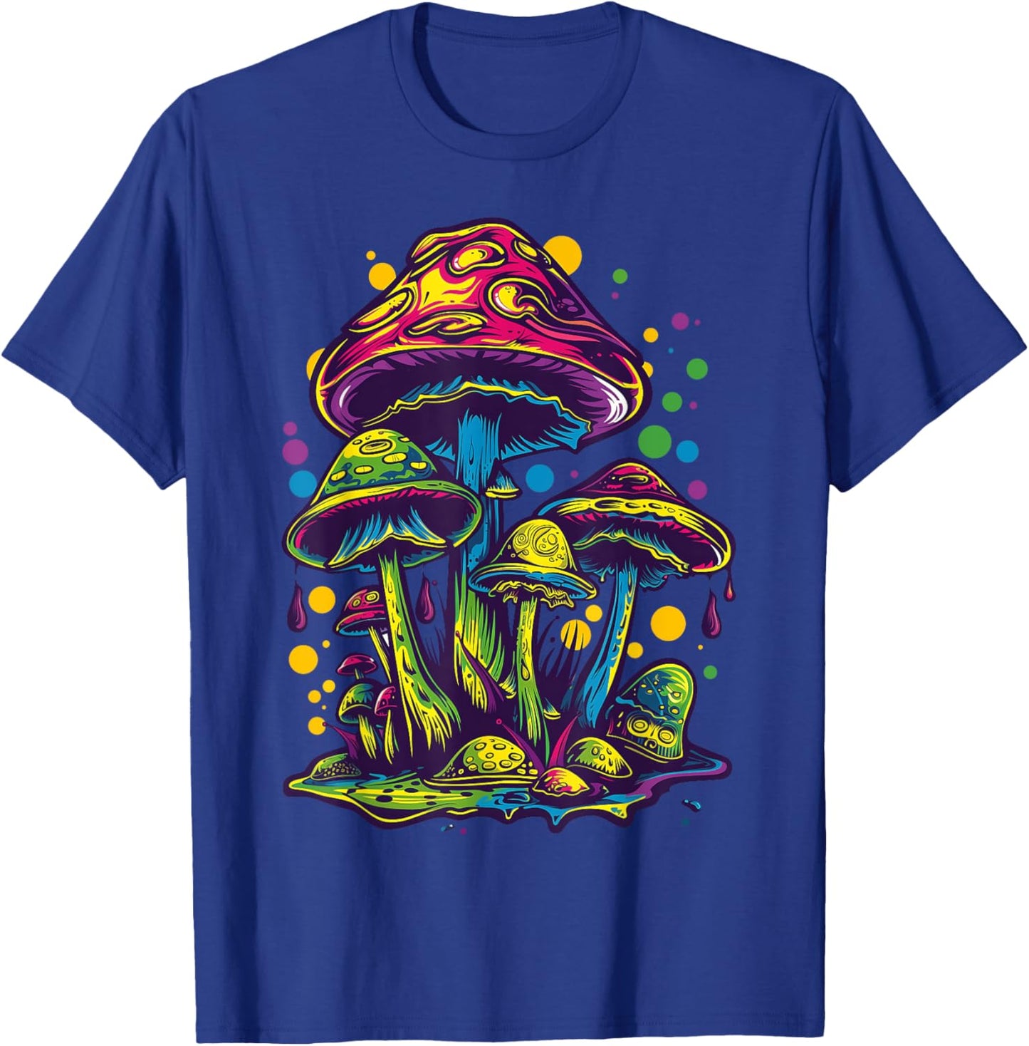 Magic Mushrooms Toadstools Fungi Psychedelic Festival T-Shirt - T-Shirt | Royal