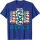 Beer American Flag Funny 4th Of July Merica USA Drinking Men T-Shirt - T-Shirt | Royal