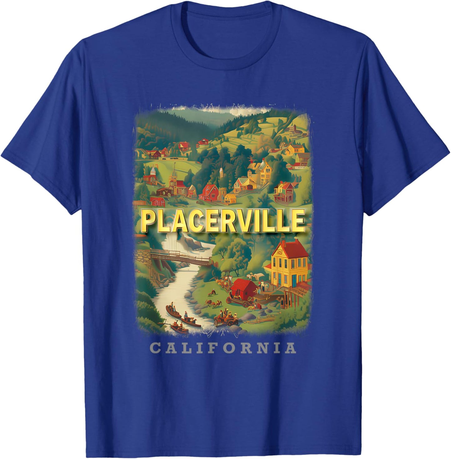 Placerville California CA Gold Rush Glory SD720 T-Shirt - T-Shirt | Royal