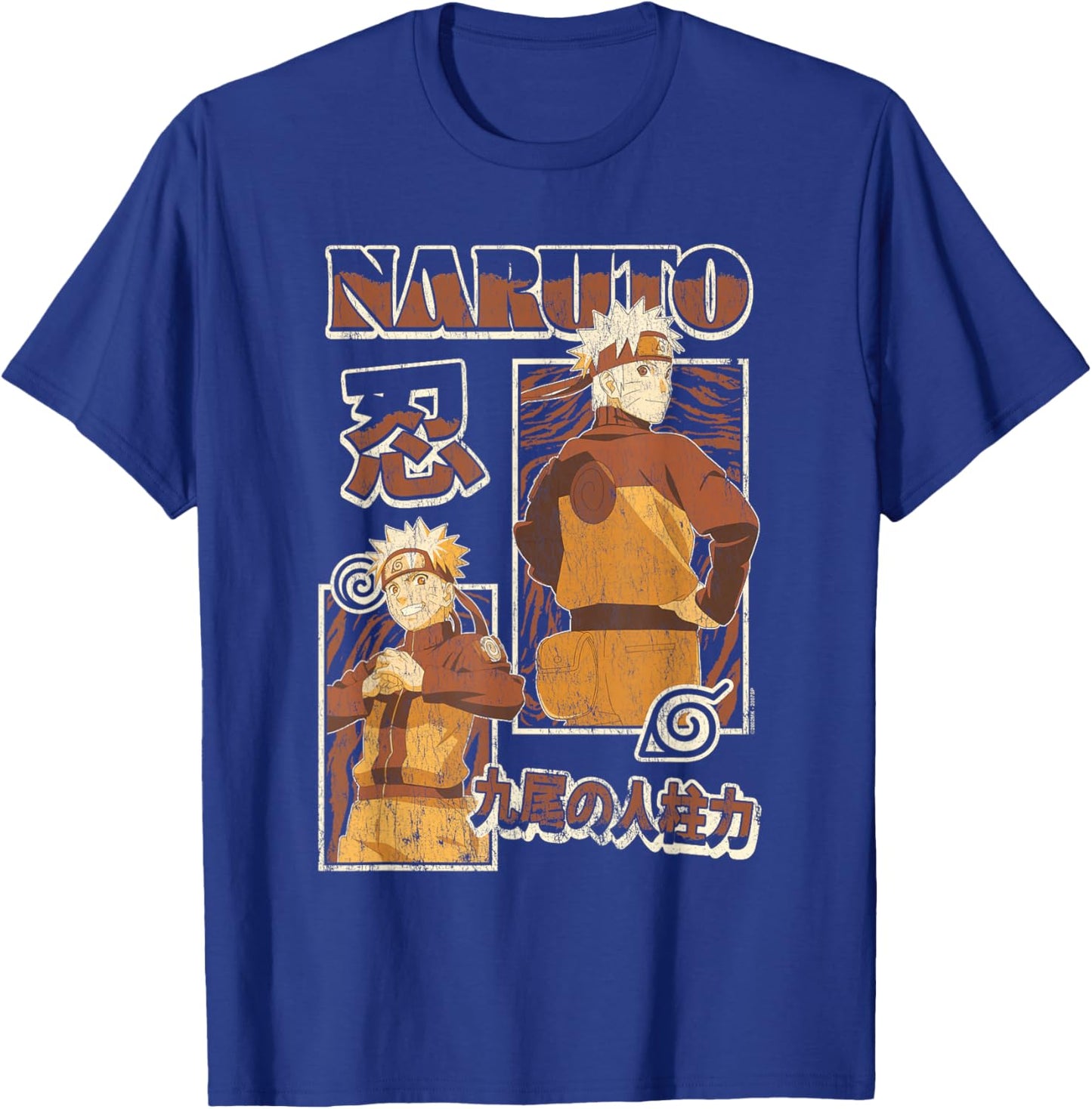Naruto Shippuden Uzumaki Shinobi Collage with Kanji Anime T-Shirt - T-Shirt | Royal