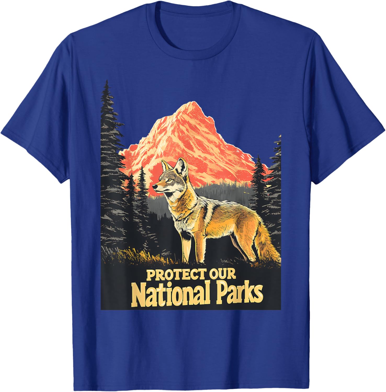 Protect Our National Parks Retro Forest Nature T-Shirt - T-Shirt | Royal