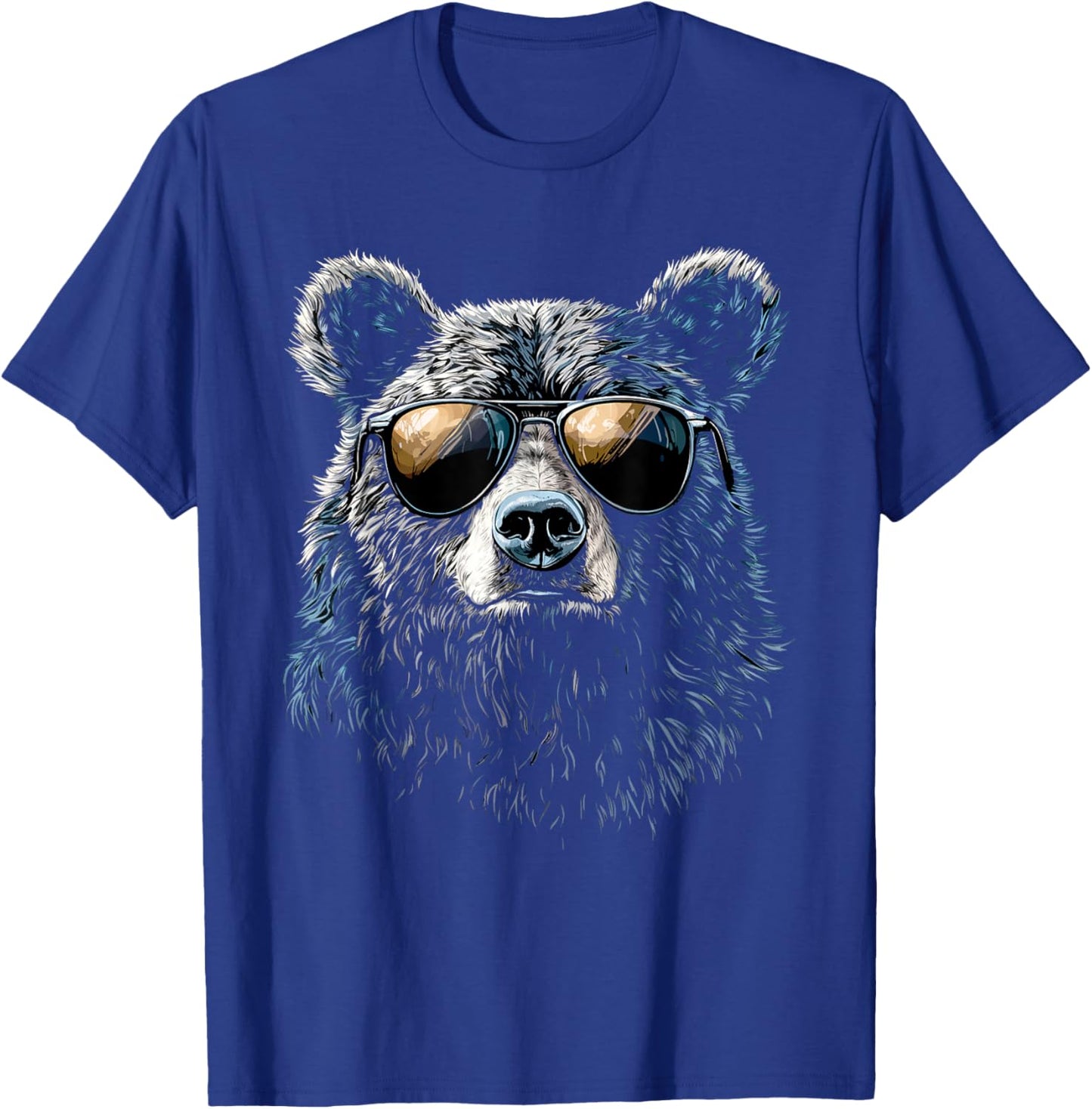 Bear Wearing Sunglasses Wildlife Artwork Graphic Bear T-Shirt - T-Shirt | Royal