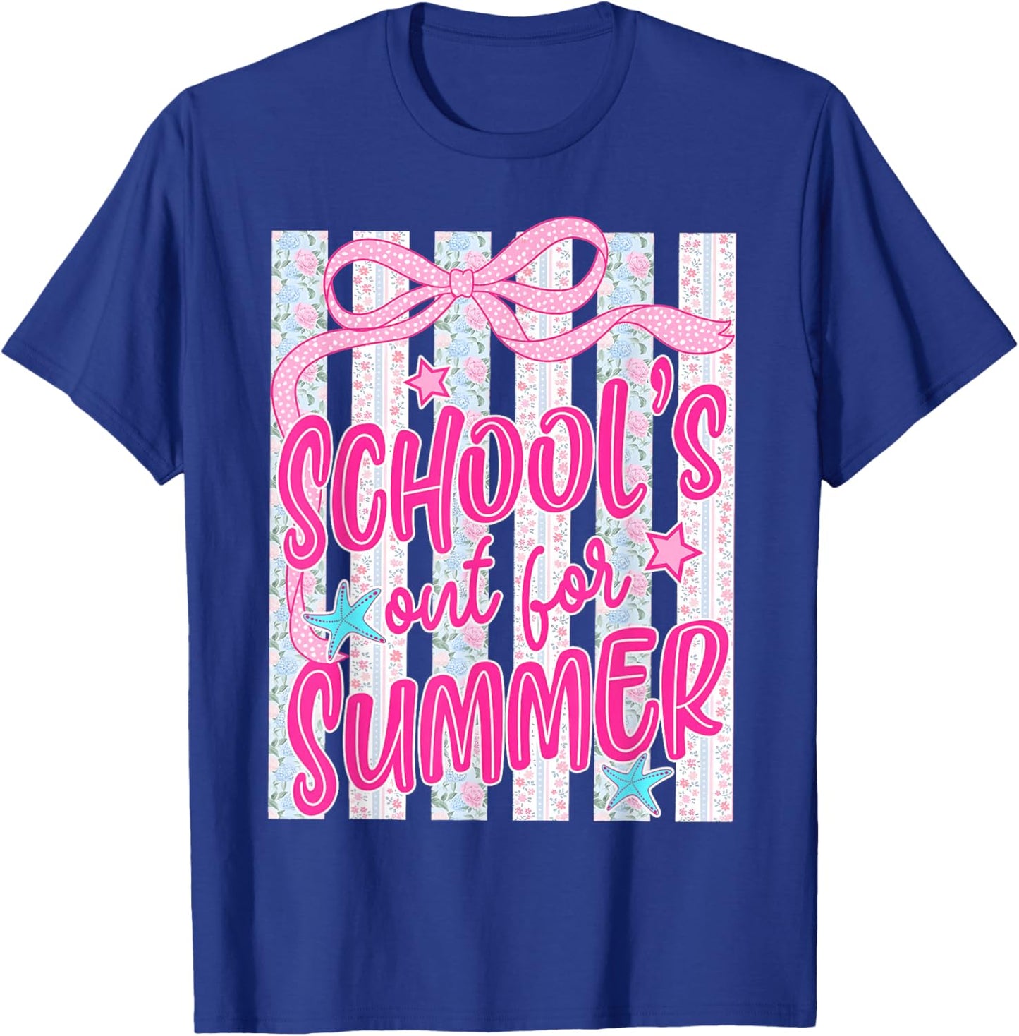 Last Day of School Out for Summer Coquette Bow Women Girl T-Shirt - T-Shirt | Royal