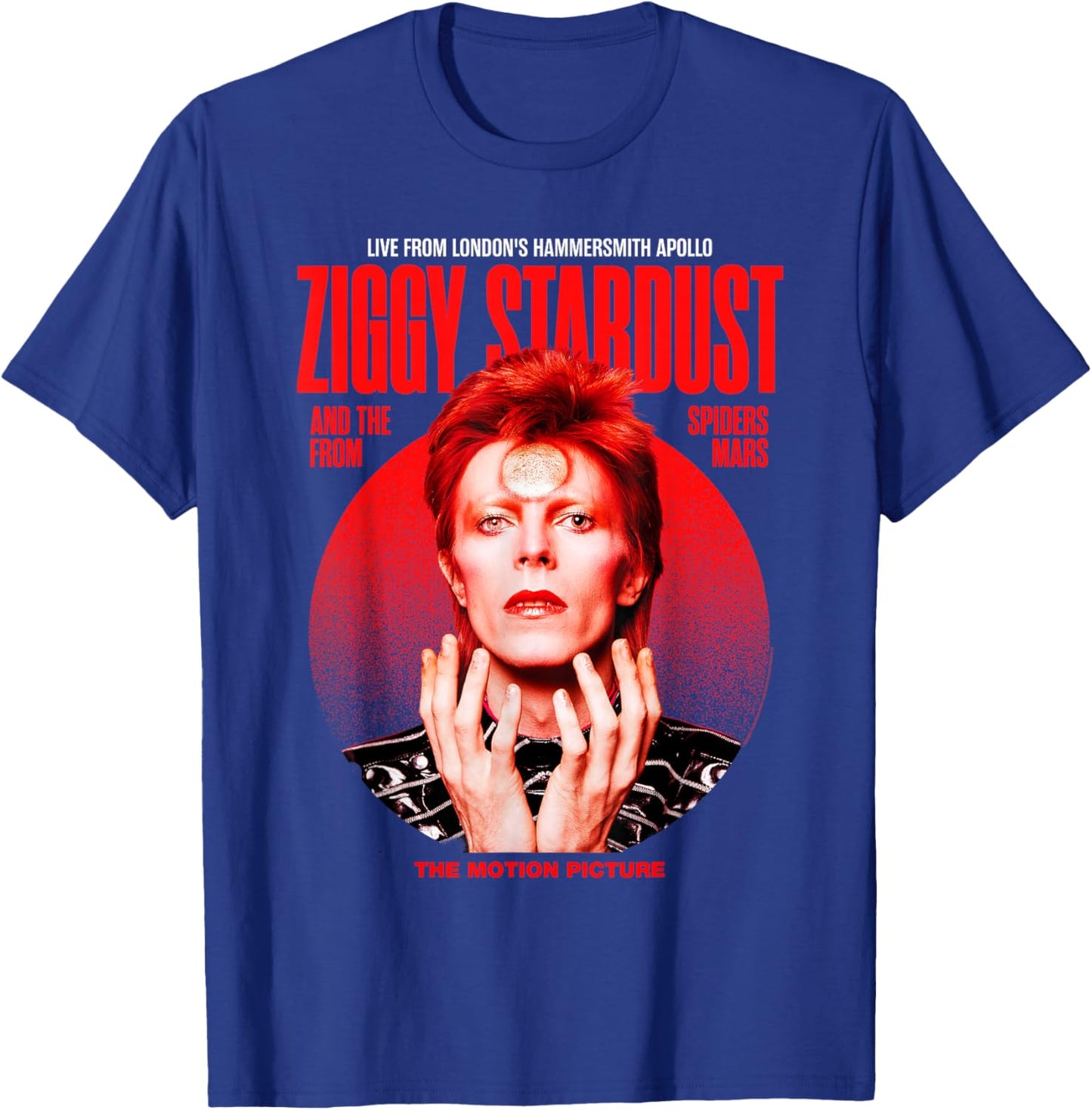 David Bowie Ziggy Stardust Motion Picture Color Sukita Photo T-Shirt - T-Shirt | Royal