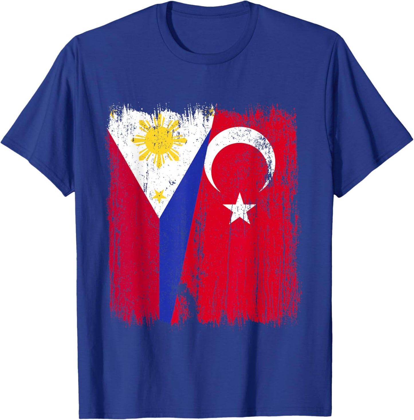 Philippines Turkey Half Flag Turkiye Filipino Turkish Jersey T-Shirt - T-Shirt | Royal