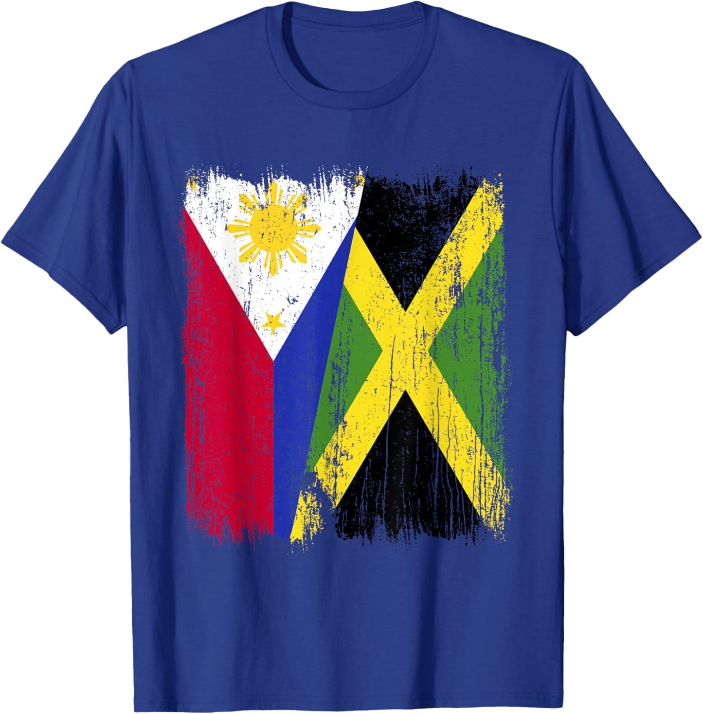 Philippines Jamaica Half Flag Filipino Jamaican Heritage T-Shirt - T-Shirt | Royal