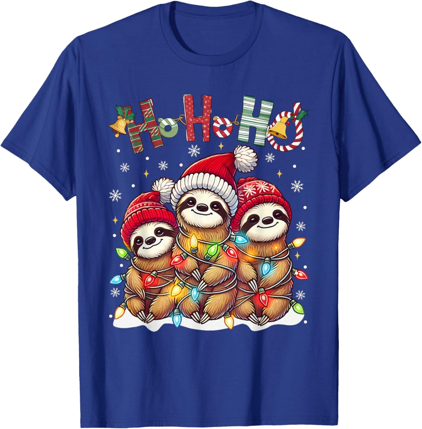 Christmas Pajamas Sloth Funny Sloths Christmas Outfit Sloth T-Shirt - T-Shirt | Royal