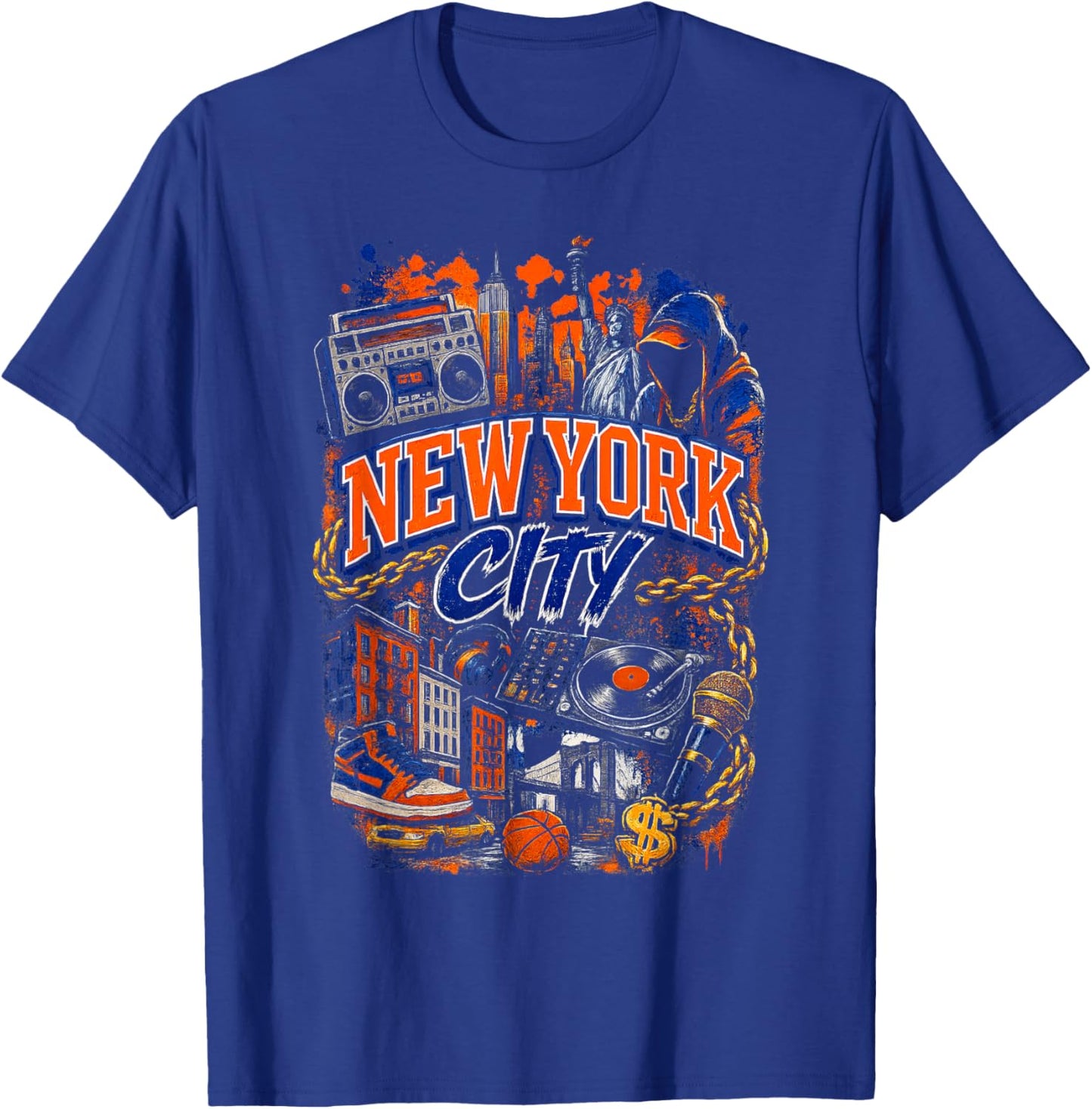 New York | Hip Hop Sports Style Design Cool Graphic T-Shirt - T-Shirt | Royal