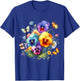 Multicolored Pansies and Delicate Butterflies Shapes Mania T-Shirt - T-Shirt | Royal