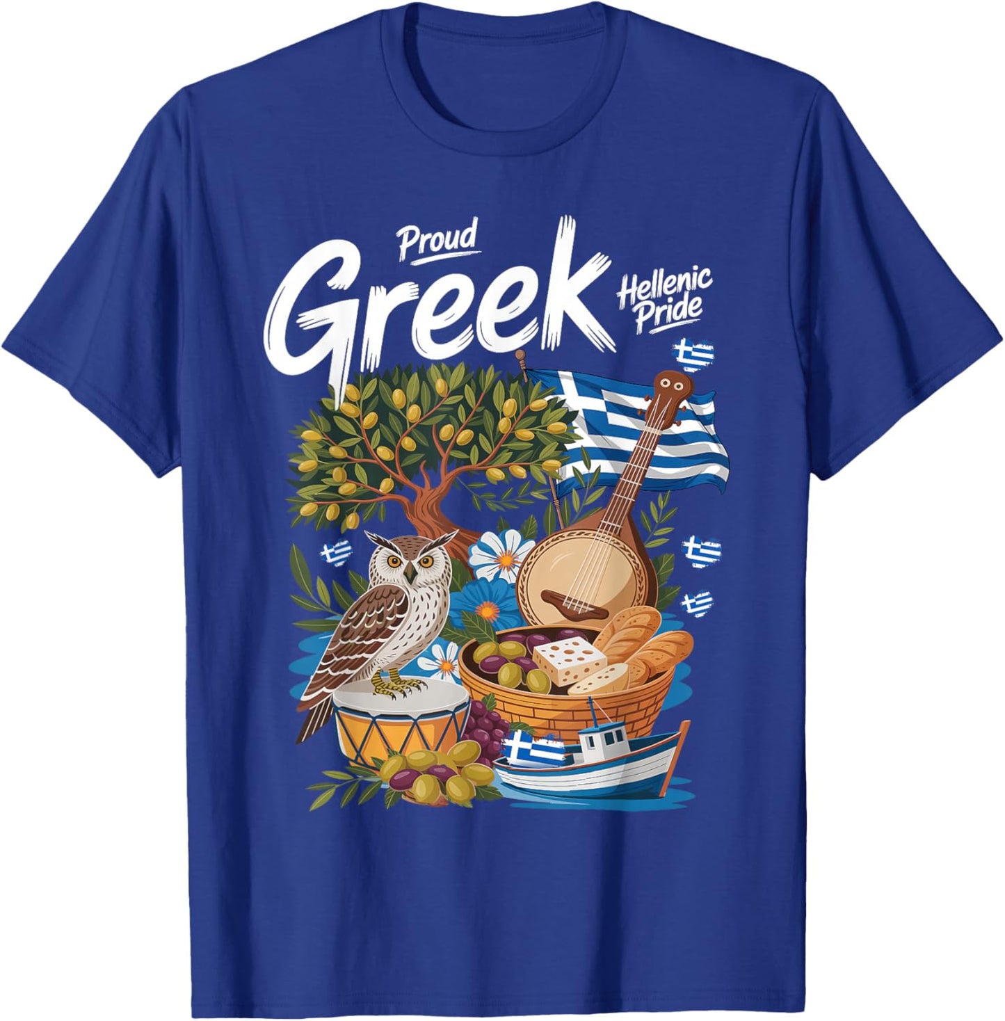 Greek Flag Outfit Idea for Kids with Hellenic Greece Roots T-Shirt - T-Shirt | Royal