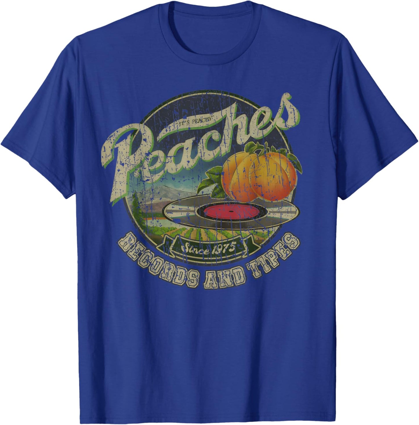 RETRO STYLE Peaches Records 70S Tapes T-Shirt - T-Shirt | Royal