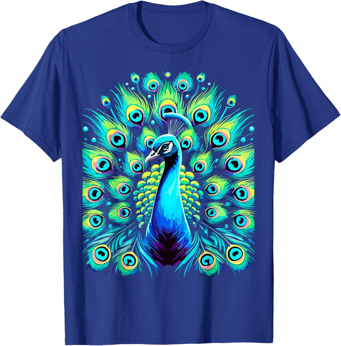 Colorful Peacock Beautiful Feathers Bird T-Shirt - T-Shirt | Royal