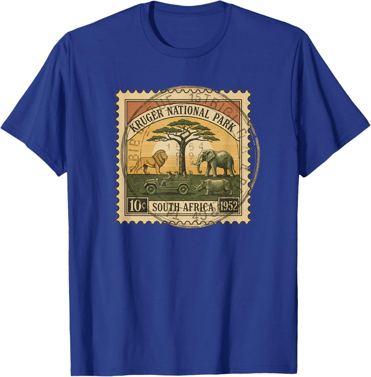 African Safari Stamp Kruger National Park Postage Vintage T-Shirt - T-Shirt | Royal