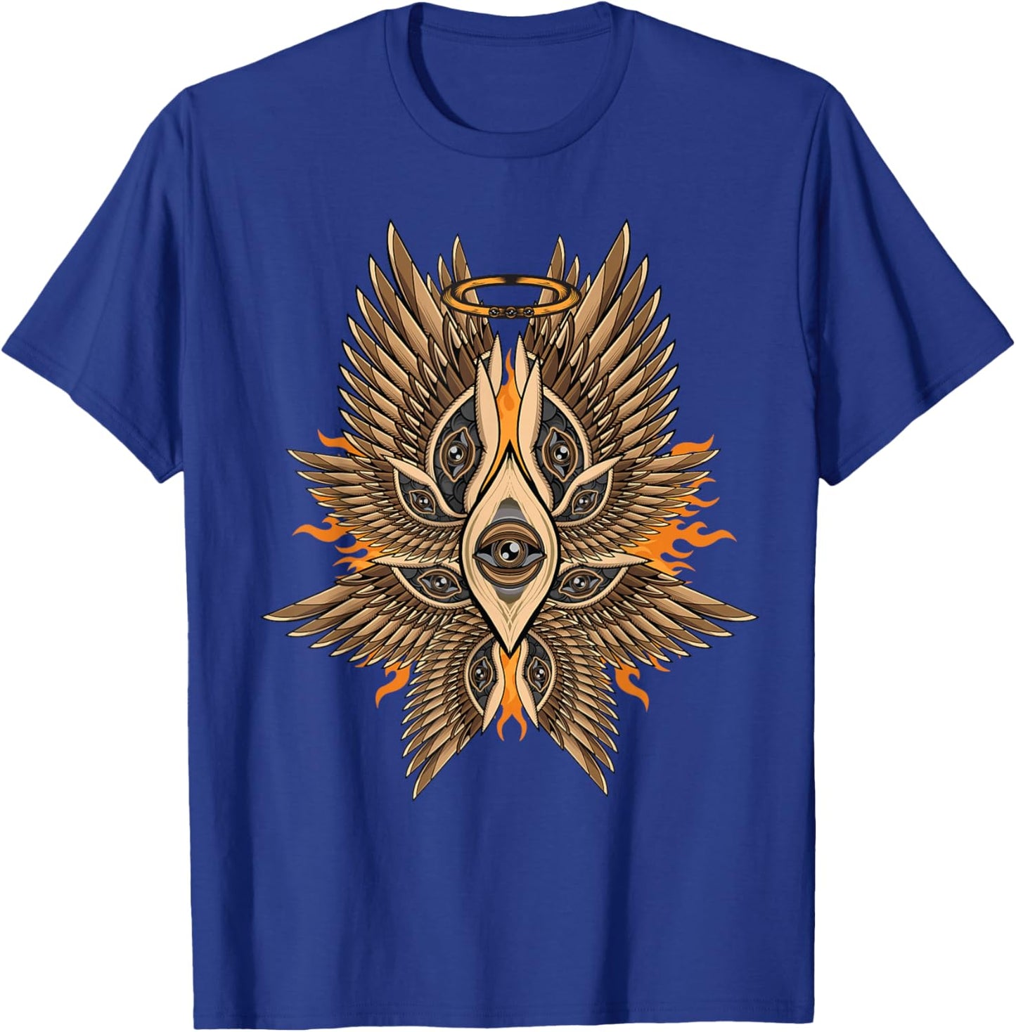 Biblically Accurate Angel Ophanim Mystical Wings T-Shirt - T-Shirt | Royal