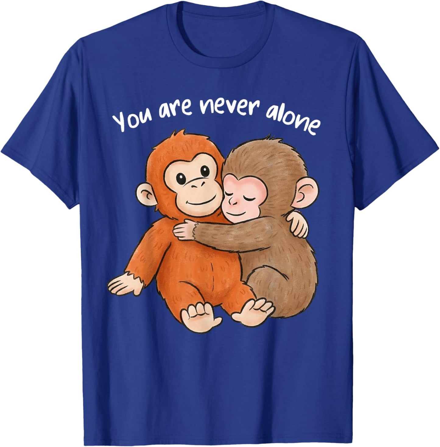 You are Never Alone Punch Baby Monkey T-Shirt - T-Shirt | Royal