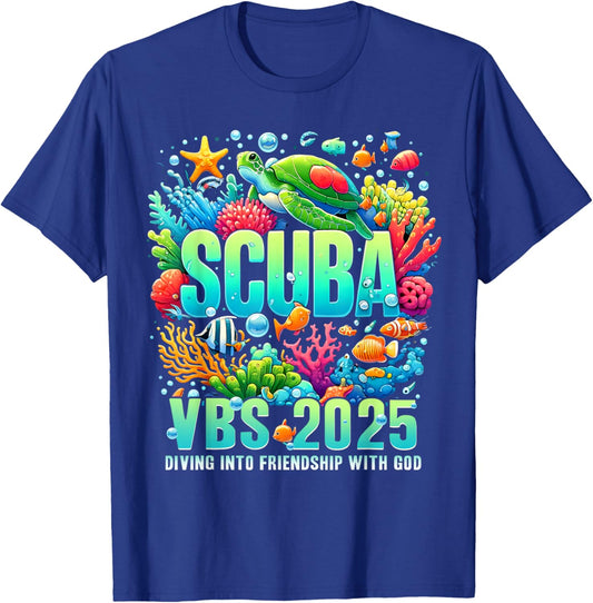 VBS 2025 Squad Scuba Diving Into Friendship With God T-Shirt - T-Shirt | Royal
