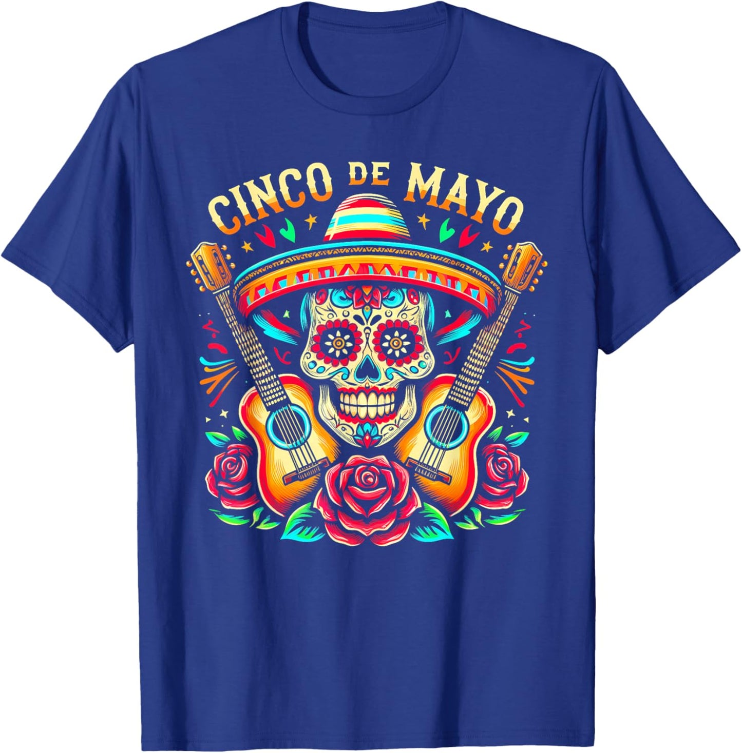 Mexican Skull Fiesta 5 De Mayo Cinco De Mayo Mem Women Kids T-Shirt - T-Shirt | Royal