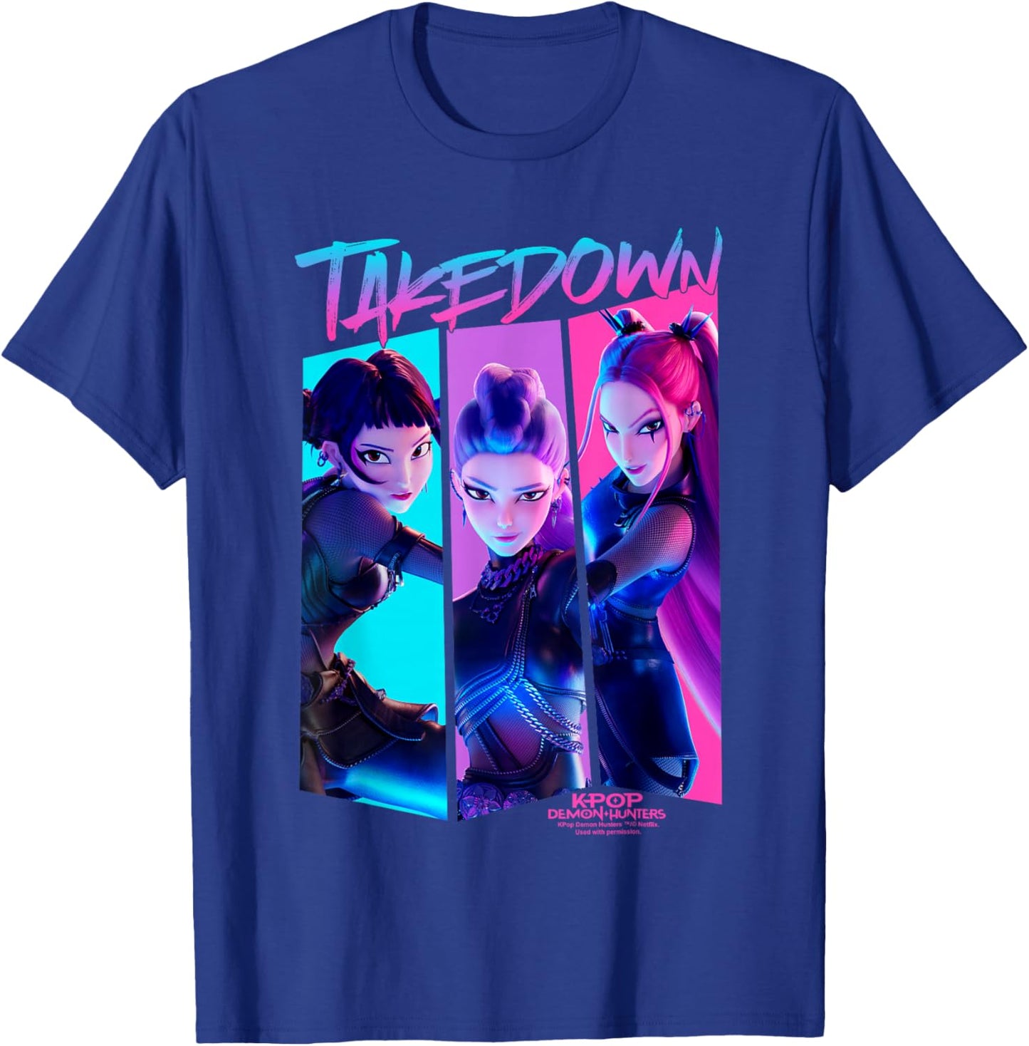 KPop Demon Hunters Huntrix Demons Takedown Comic T-Shirt - T-Shirt | Royal