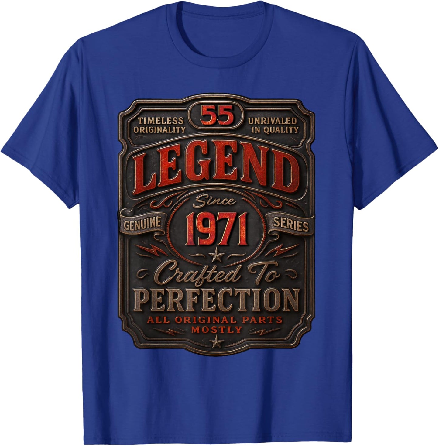 Vintage 1971 Limited Edition Shirt 55 Year Old 55th Birthday T-Shirt - T-Shirt | Royal