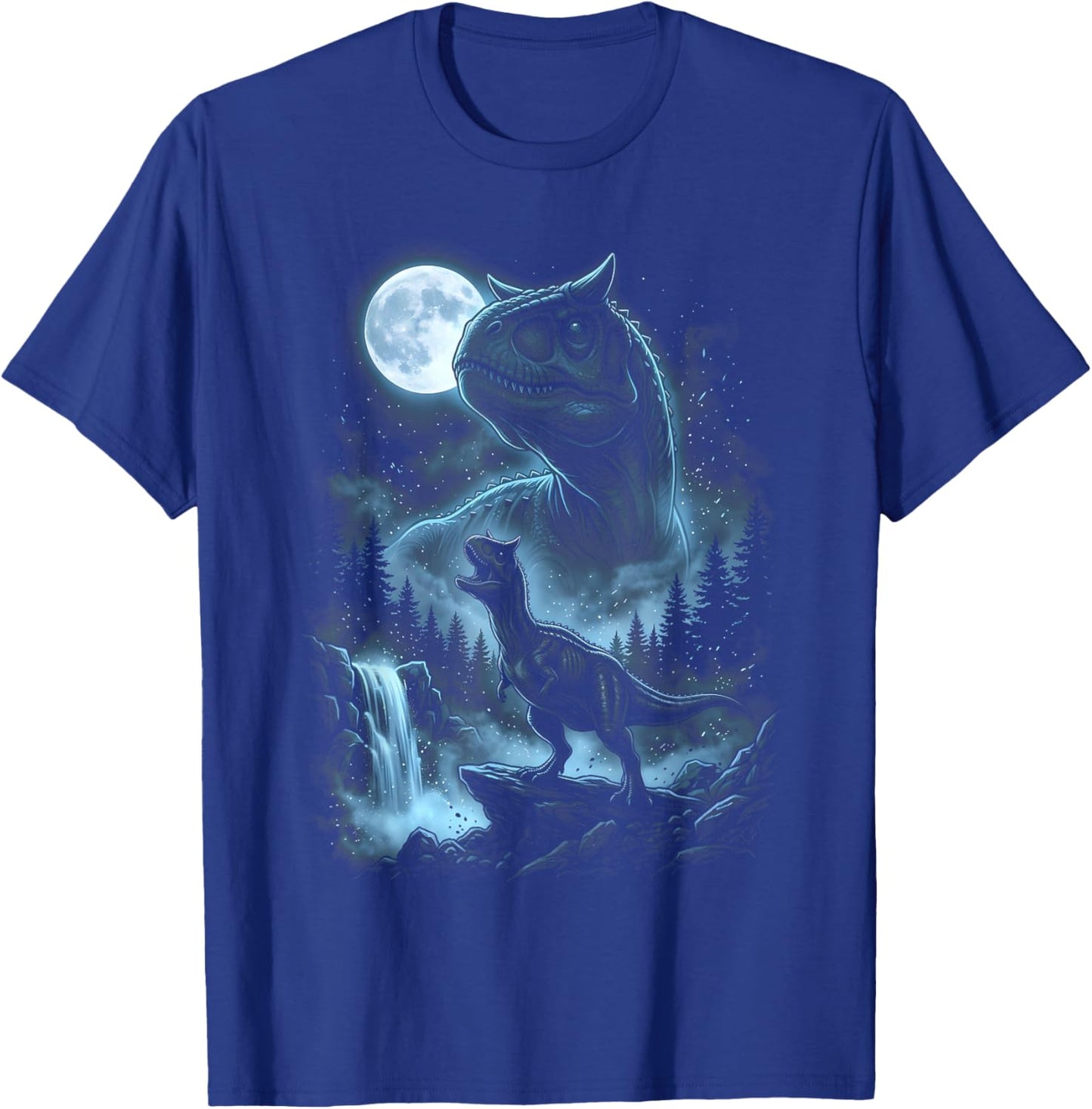 Carnotaurus Silhouette Mystical Moon Dinosaur T-Shirt - T-Shirt | Royal