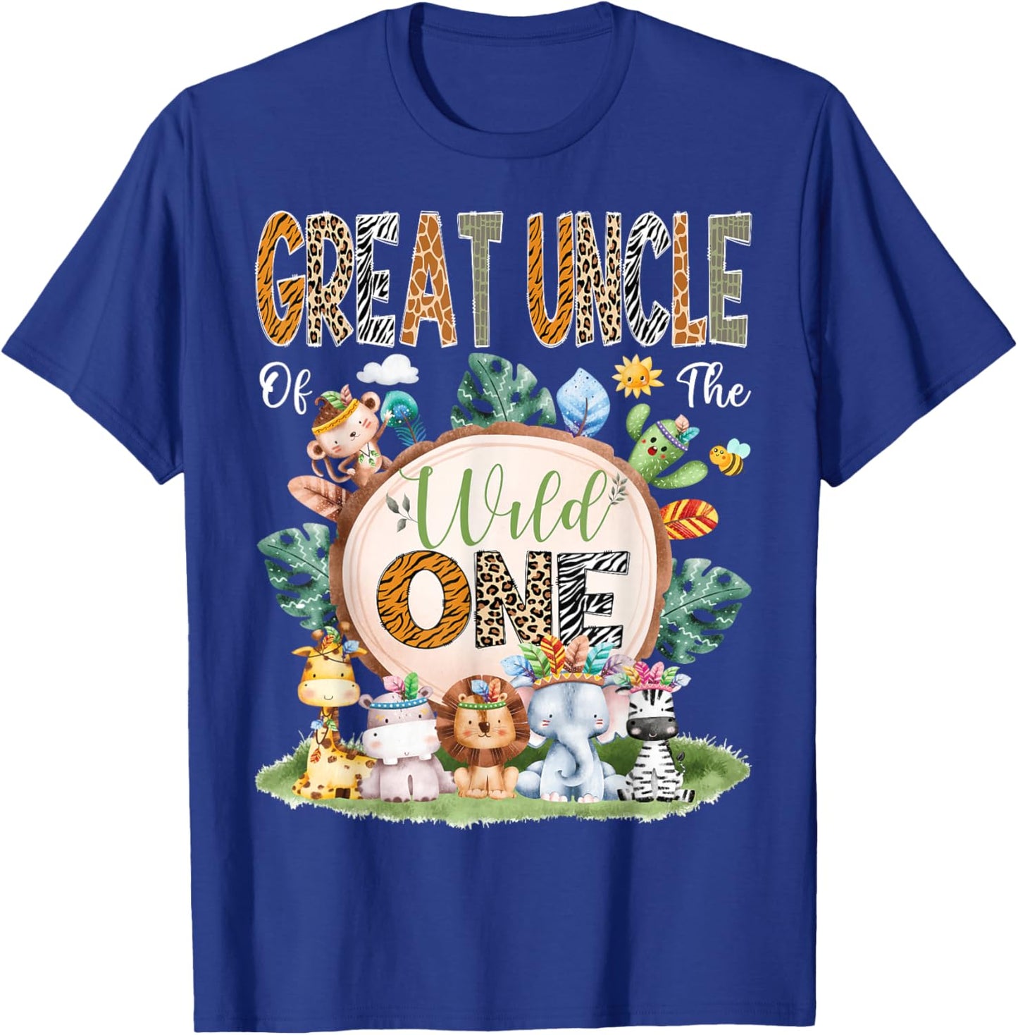 Great Uncle Of The Wild One Safari Tribal Jungle 1St Bday T-Shirt - T-Shirt | Royal