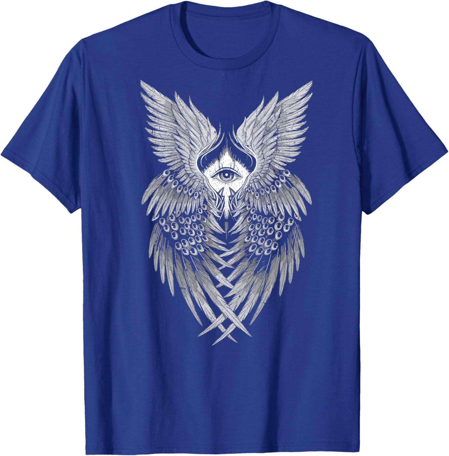 Biblical Angel Seraphim All-Seeing Eye Dark Aesthetic (Back) T-Shirt - T-Shirt | Royal