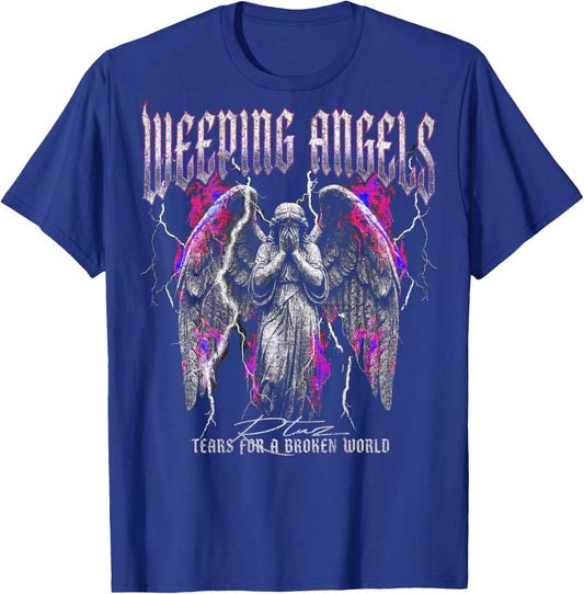Back Print Angel Y2K Streetwear Aesthetic Women's Men's Angel T-Shirt - T-Shirt | Royal