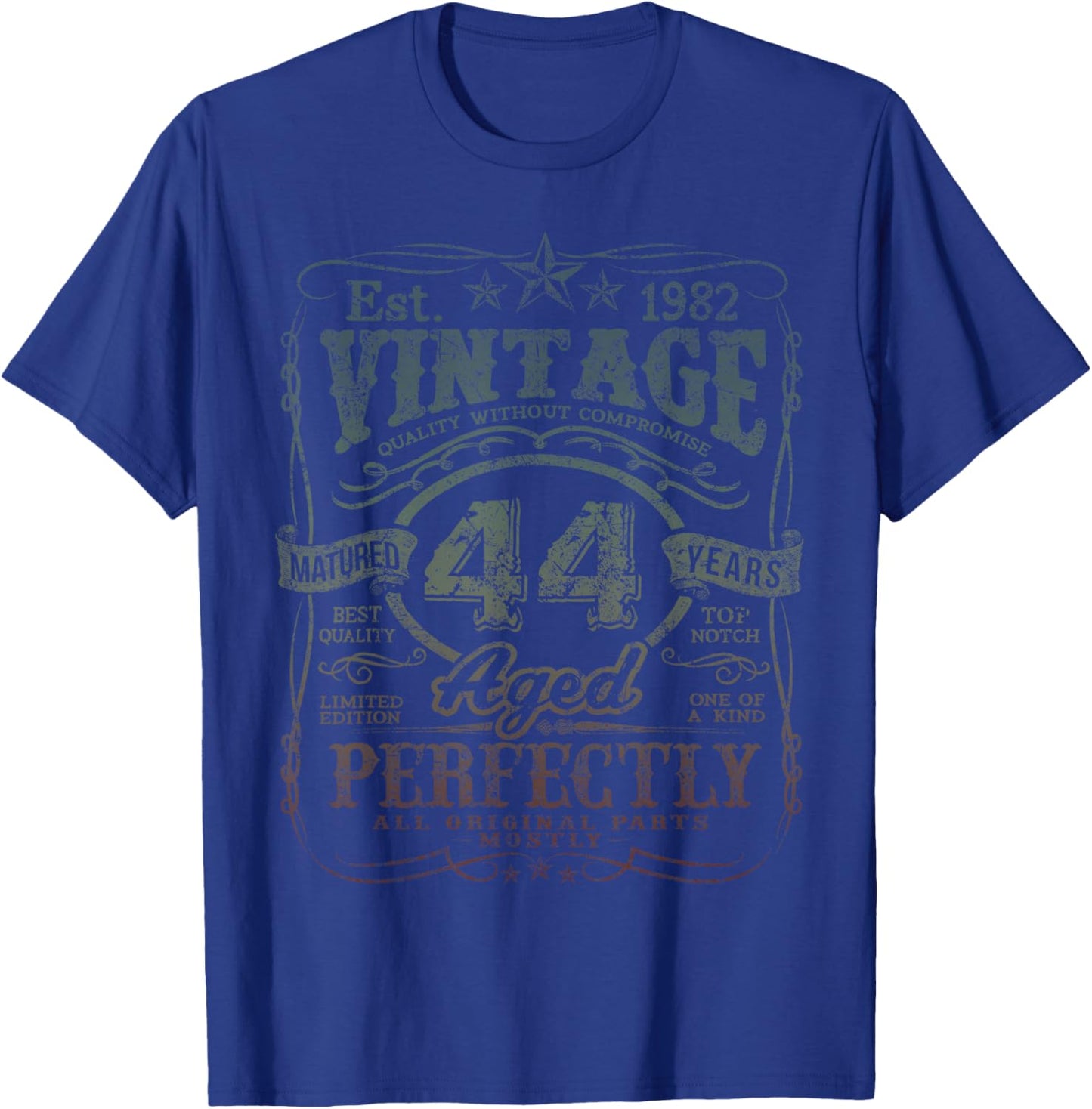 Vintage 1982 Limited Edition Shirt 44 Year Old 44th Birthday T-Shirt - T-Shirt | Royal