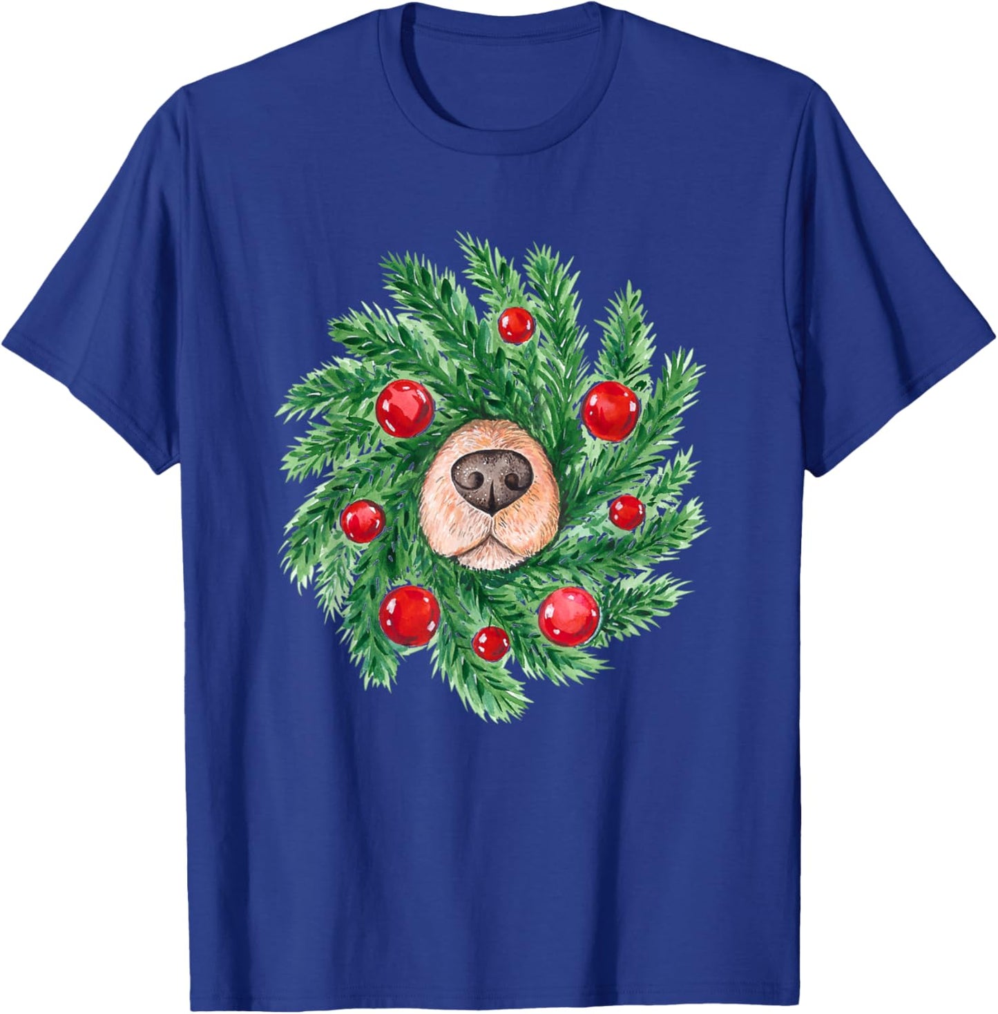 Youth Black Small Christmas Wreath T-Shirt - T-Shirt | Royal